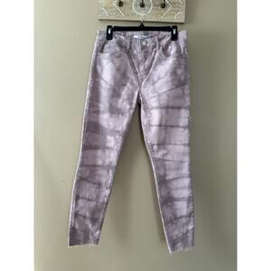 Sam Edelman The Kitten Mid Rise Skinny Ankle Pink / Purple Tie Dye Jeans